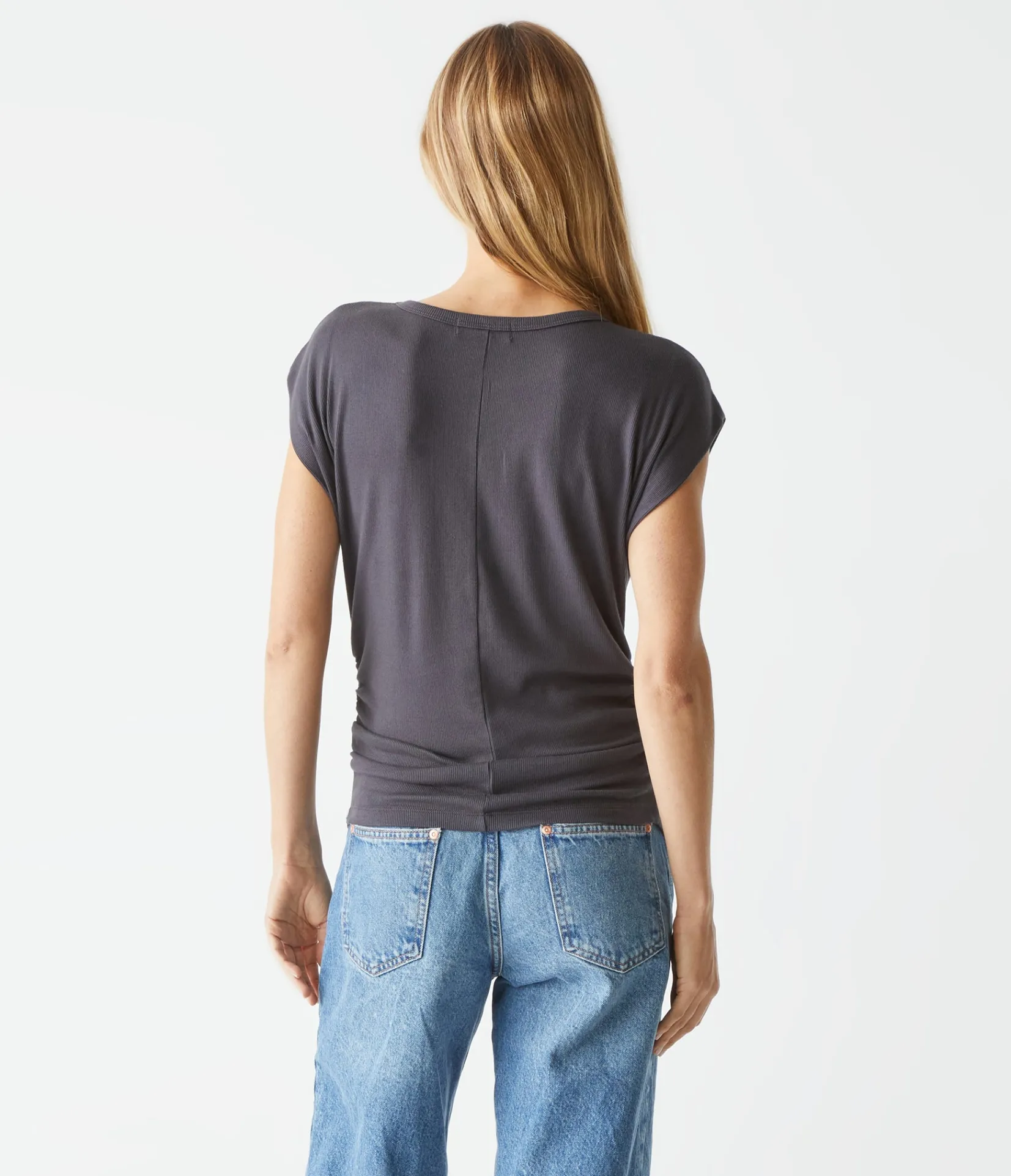 joni_power_shoulder_tee_75.webp Michael Stars Joni Power Shoulder Tee- Tops, Blouses & Shirts | T-Shirts