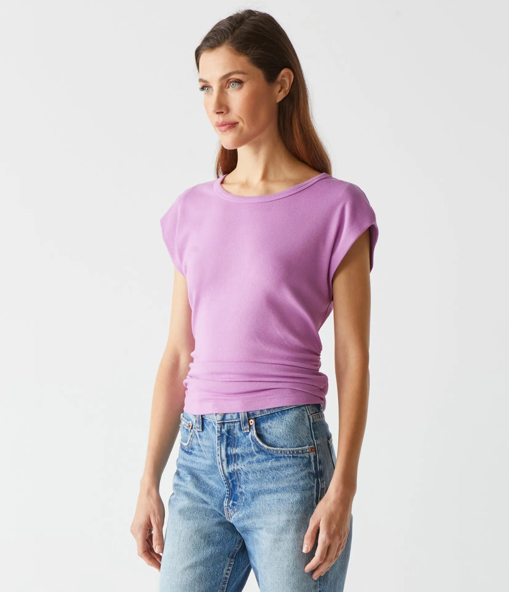 joni_power_shoulder_tee_78.webp Michael Stars Joni Power Shoulder Tee- Tops, Blouses & Shirts | T-Shirts
