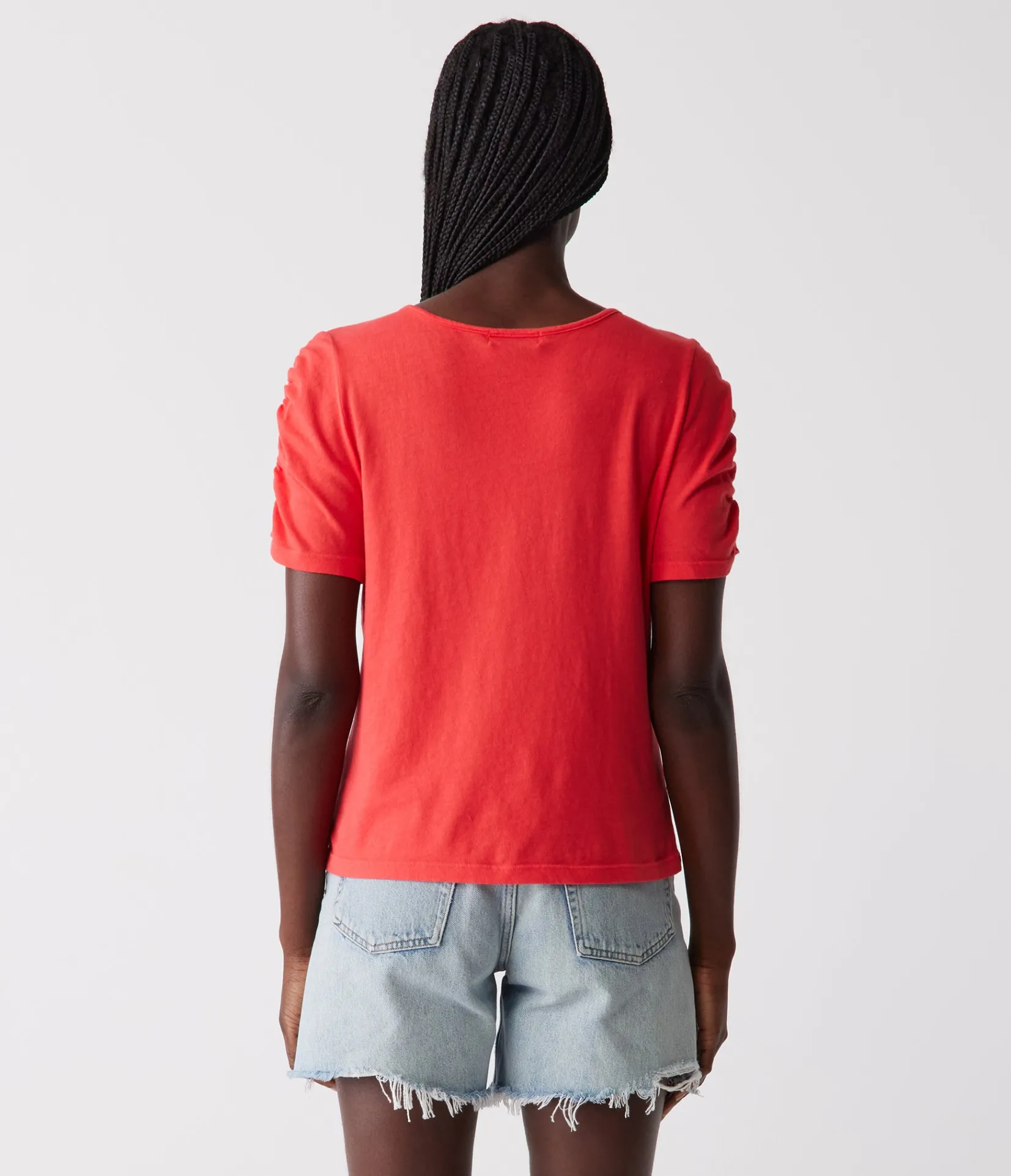 josie_ruched_sleeve_tee_11.webp Michael Stars Josie Ruched Sleeve Tee- T-Shirts
