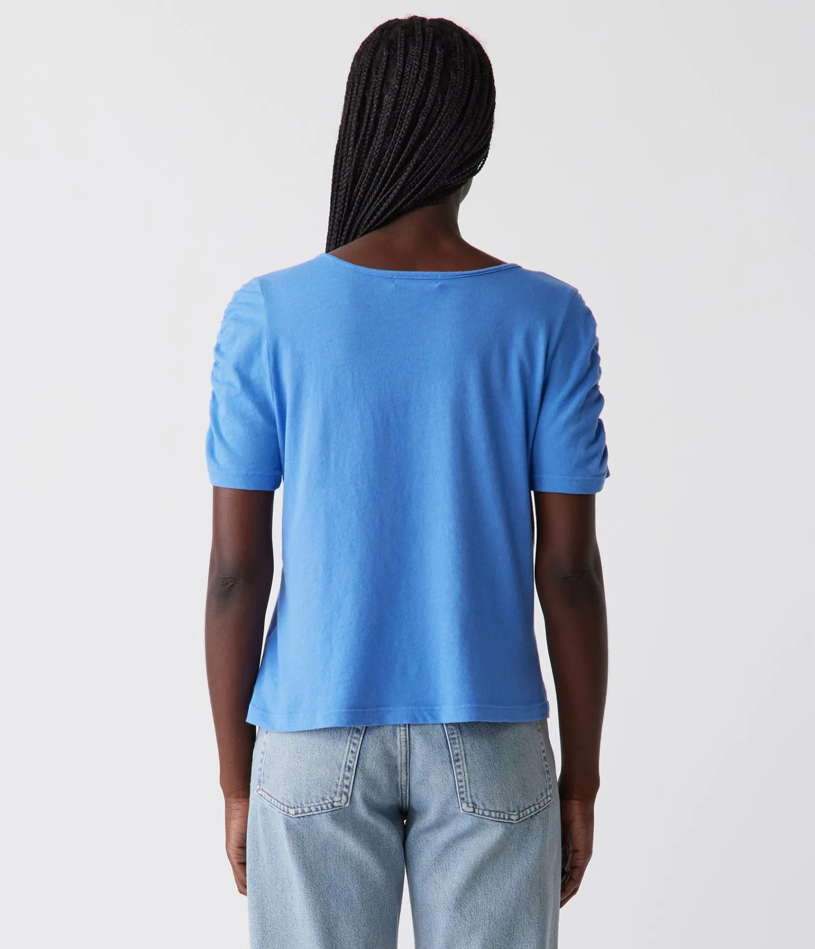 josie_ruched_sleeve_tee_19.webp Michael Stars Josie Ruched Sleeve Tee- T-Shirts