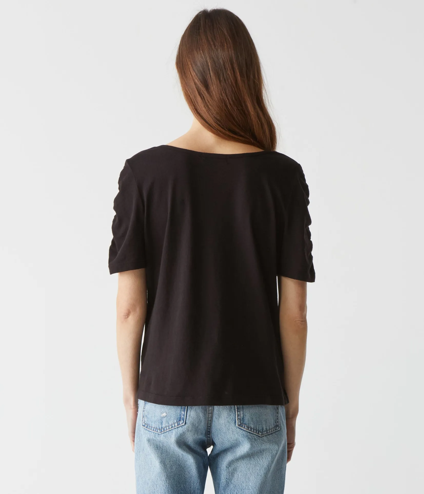 josie_ruched_sleeve_tee_27.webp Michael Stars Josie Ruched Sleeve Tee- T-Shirts