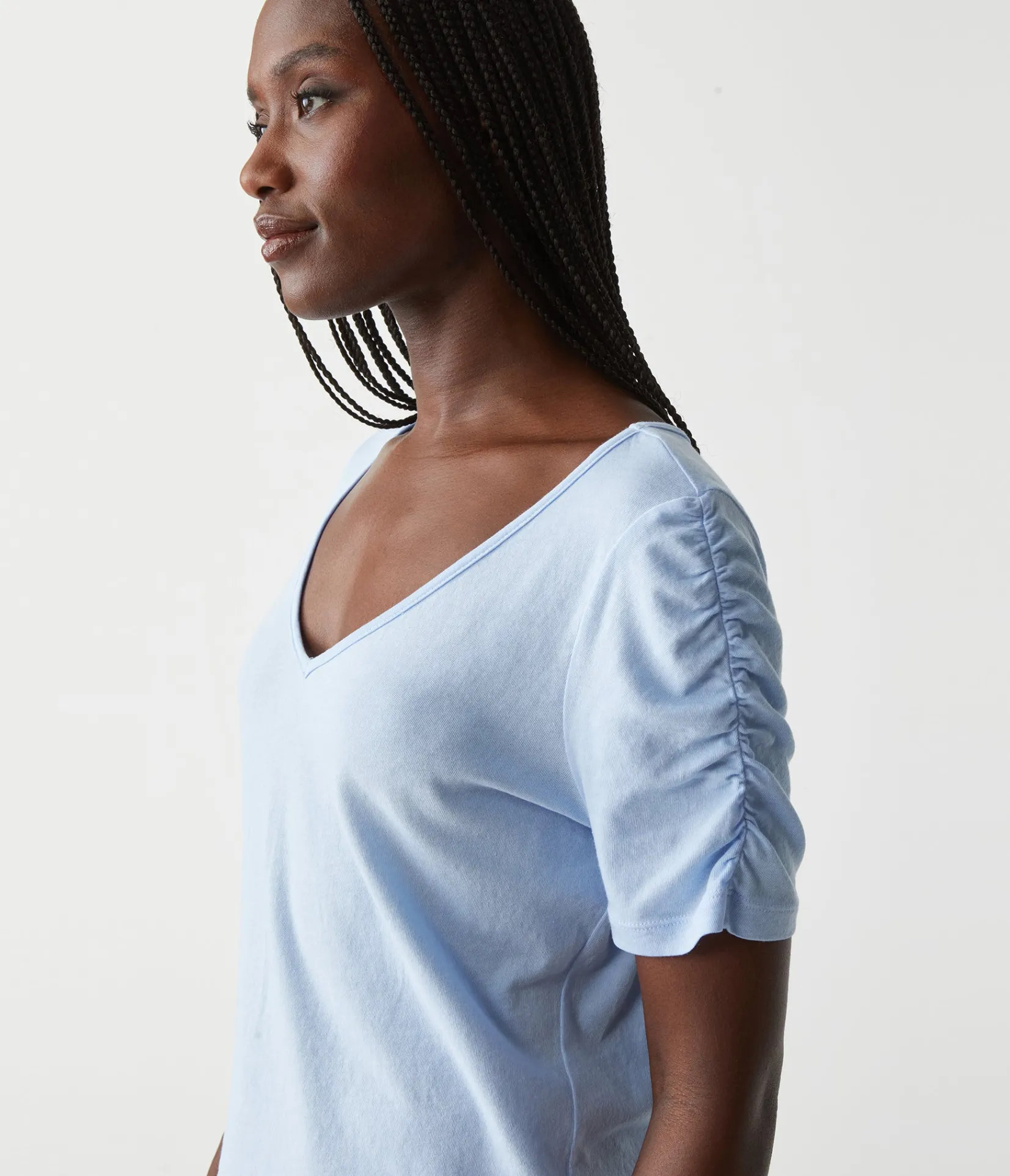josie_ruched_sleeve_tee_4.webp Michael Stars Josie Ruched Sleeve Tee- T-Shirts