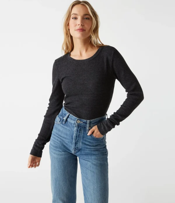 Michael Stars Juliet Thermal Tee- T-Shirts | Loungewear