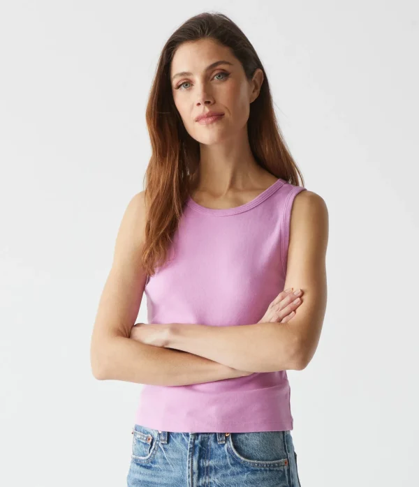Michael Stars Kendall Cropped Tank- Tank Tops | 1x1 Cotton T-Shirts