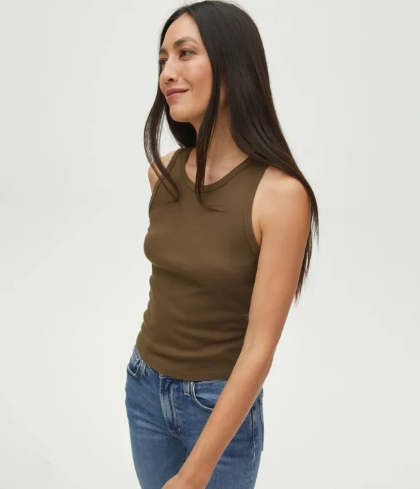 Michael Stars Kendall Cropped Tank- Tank Tops | 1x1 Cotton T-Shirts