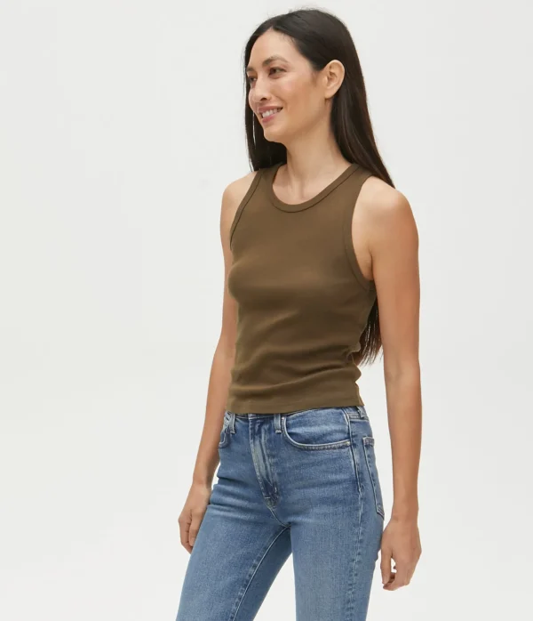 Michael Stars Kendall Cropped Tank- Tank Tops | 1x1 Cotton T-Shirts