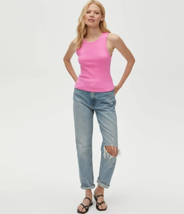 Michael Stars Kendall Cropped Tank- Tank Tops | 1x1 Cotton T-Shirts
