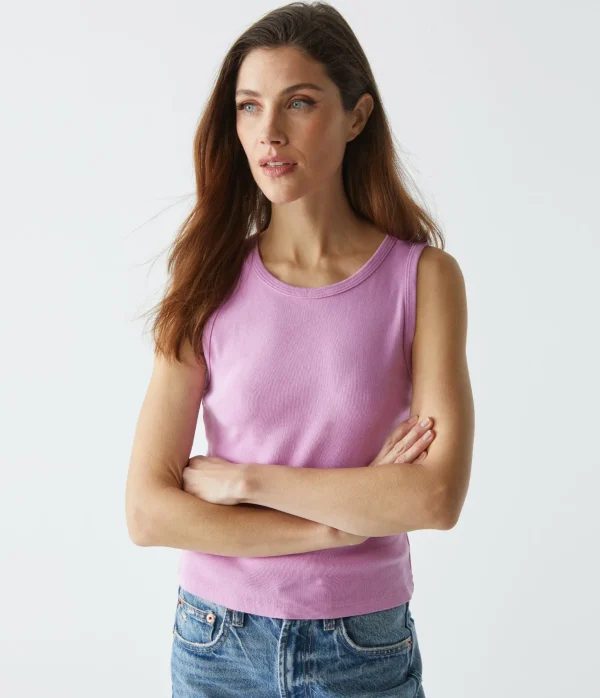 Michael Stars Kendall Cropped Tank- Tank Tops | 1x1 Cotton T-Shirts