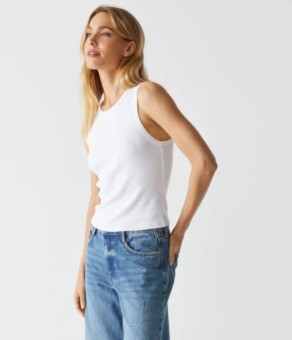 Michael Stars Kendall Cropped Tank- Tank Tops | 1x1 Cotton T-Shirts