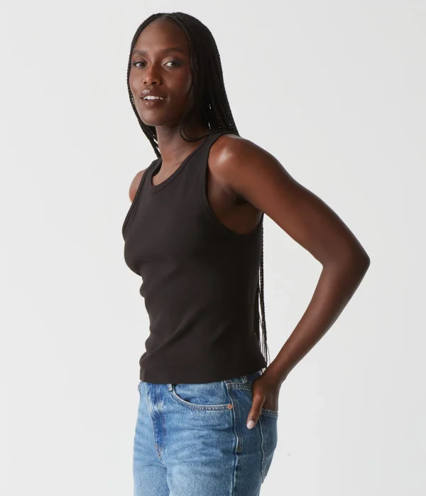 Michael Stars Kendall Cropped Tank- Tank Tops | 1x1 Cotton T-Shirts