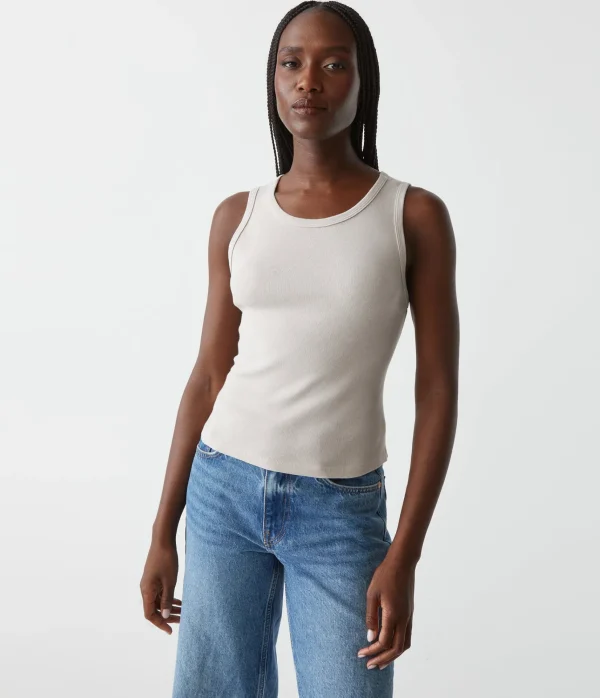 Michael Stars Kendall Cropped Tank- Tank Tops | 1x1 Cotton T-Shirts