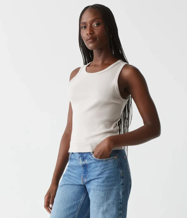 Michael Stars Kendall Cropped Tank- Tank Tops | 1x1 Cotton T-Shirts
