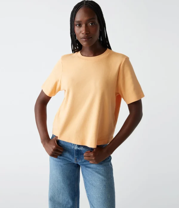 Michael Stars Kona Crew Neck Tee- T-Shirts | 1x1 Cotton T-Shirts