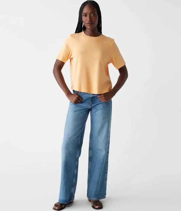 Michael Stars Kona Crew Neck Tee- T-Shirts | 1x1 Cotton T-Shirts