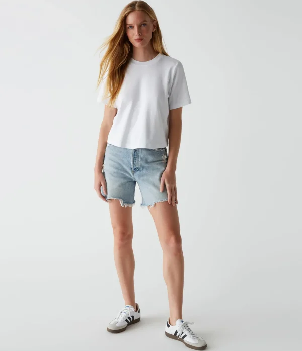 Michael Stars Kona Crew Neck Tee- T-Shirts | 1x1 Cotton T-Shirts