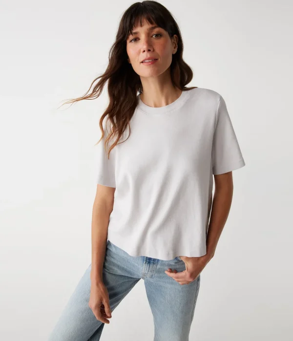 Michael Stars Kona Crew Neck Tee- T-Shirts | 1x1 Cotton T-Shirts