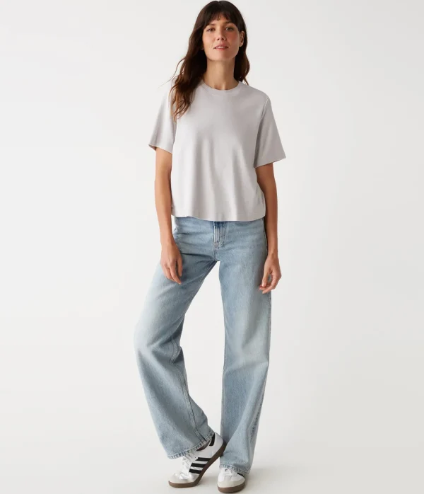 Michael Stars Kona Crew Neck Tee- T-Shirts | 1x1 Cotton T-Shirts