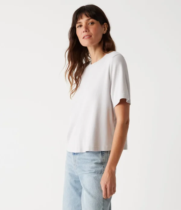 Michael Stars Kona Crew Neck Tee- T-Shirts | 1x1 Cotton T-Shirts