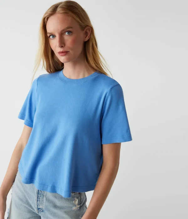 Michael Stars Kona Crew Neck Tee- T-Shirts | 1x1 Cotton T-Shirts