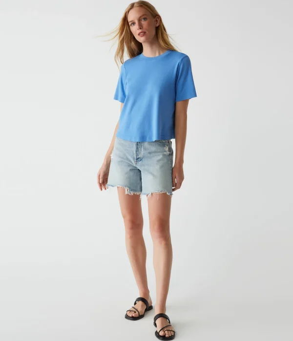 Michael Stars Kona Crew Neck Tee- T-Shirts | 1x1 Cotton T-Shirts