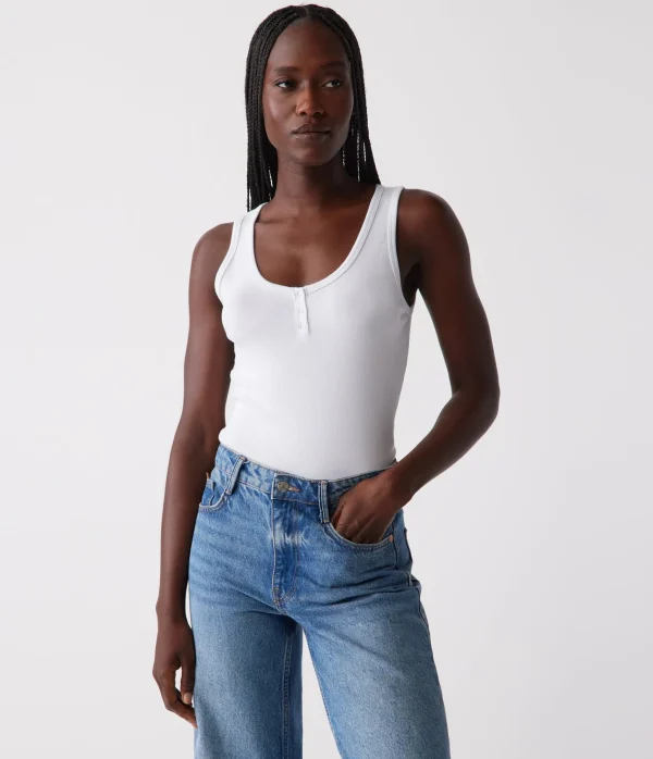 Michael Stars Kris Snap Front Tank- Tank Tops | Ultra Rib T-Shirts