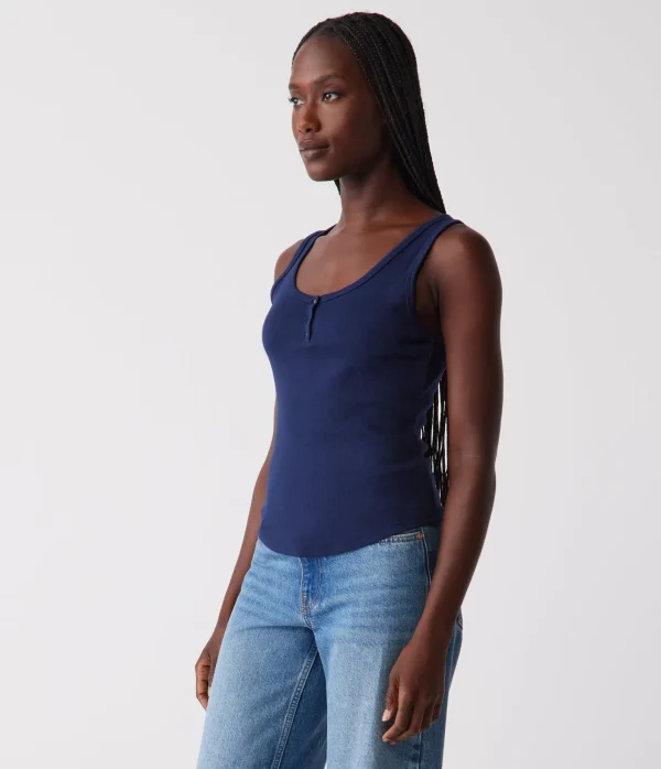 Michael Stars Kris Snap Front Tank- Tank Tops | Ultra Rib T-Shirts