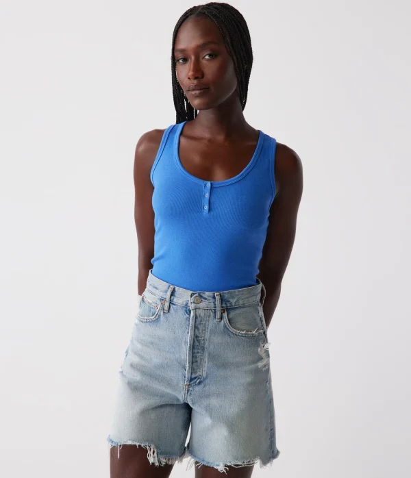 Michael Stars Kris Snap Front Tank- Tank Tops | Ultra Rib T-Shirts