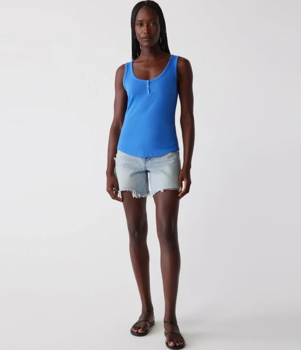 Michael Stars Kris Snap Front Tank- Tank Tops | Ultra Rib T-Shirts