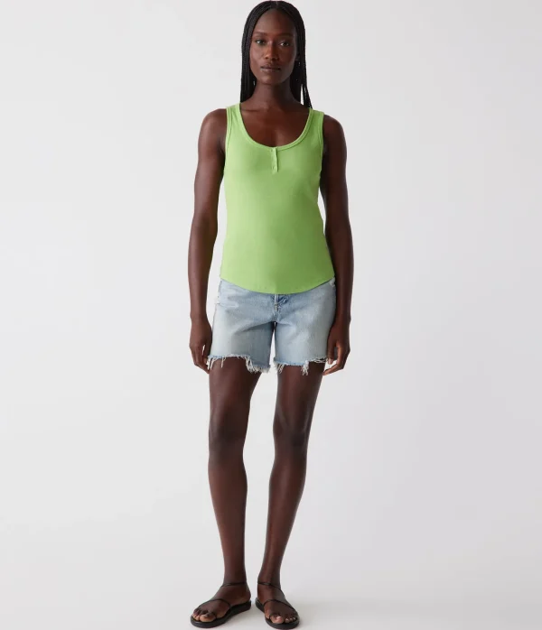 Michael Stars Kris Snap Front Tank- Tank Tops | Ultra Rib T-Shirts