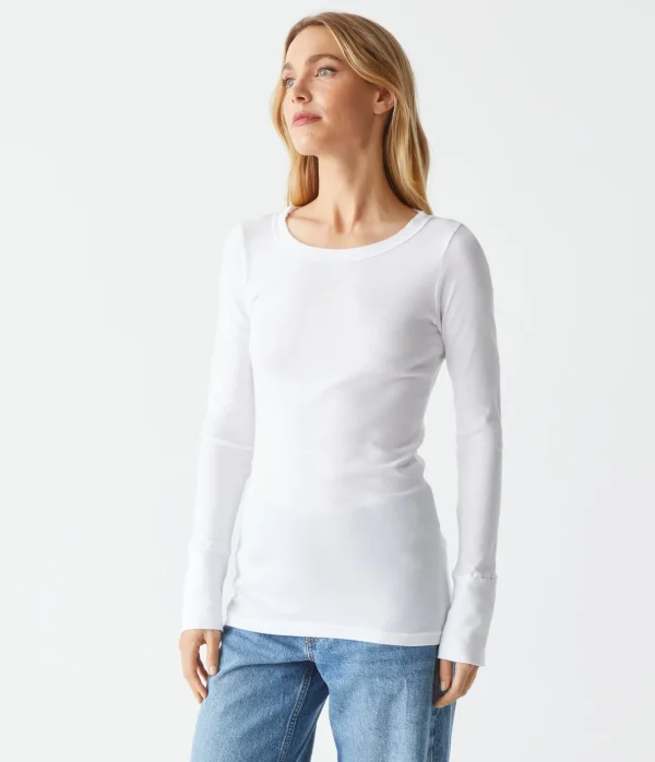 Michael Stars Legacy Supima Tee with Raw Edge- T-Shirts | Supima Cotton T-Shirts