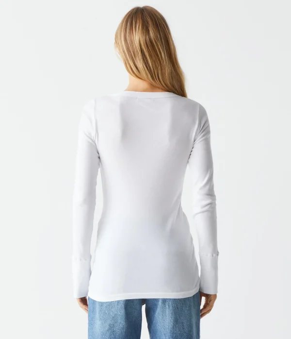 Michael Stars Legacy Supima Tee with Raw Edge- T-Shirts | Supima Cotton T-Shirts