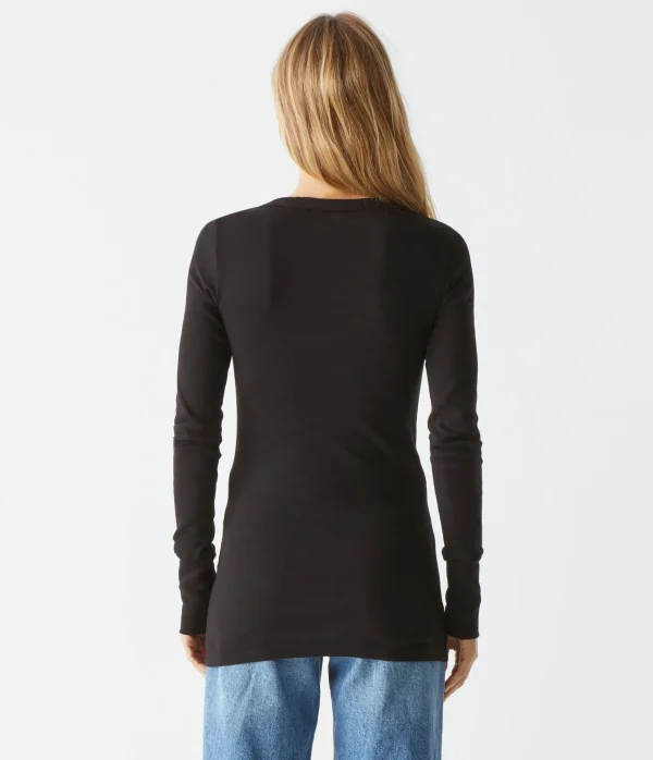 Michael Stars Legacy Supima Tee with Raw Edge- T-Shirts | Supima Cotton T-Shirts