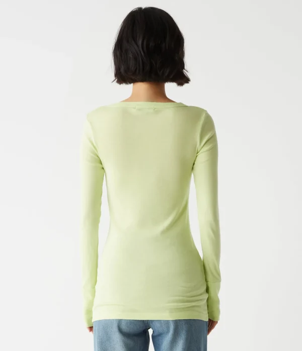 Michael Stars Legacy Supima Tee with Raw Edge- T-Shirts | Supima Cotton T-Shirts