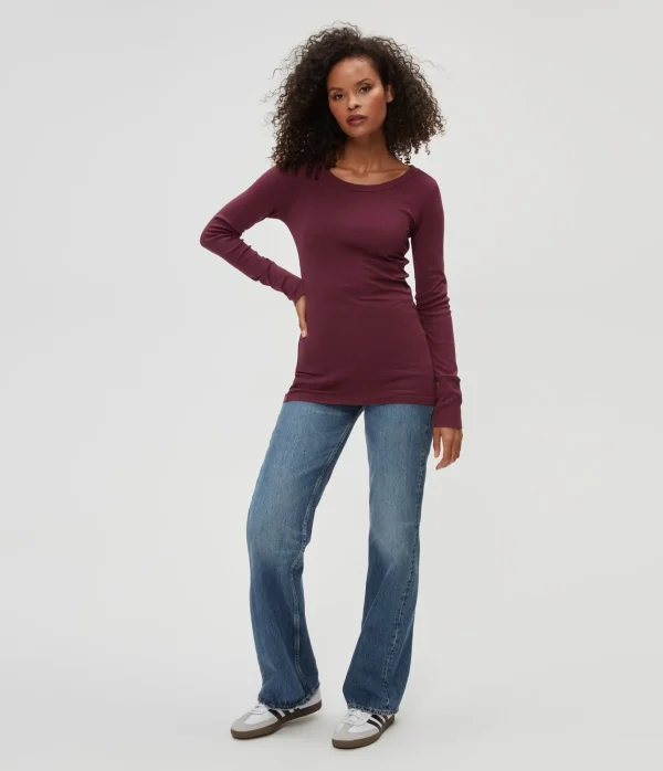 Michael Stars Legacy Supima Tee with Raw Edge- T-Shirts | Supima Cotton T-Shirts