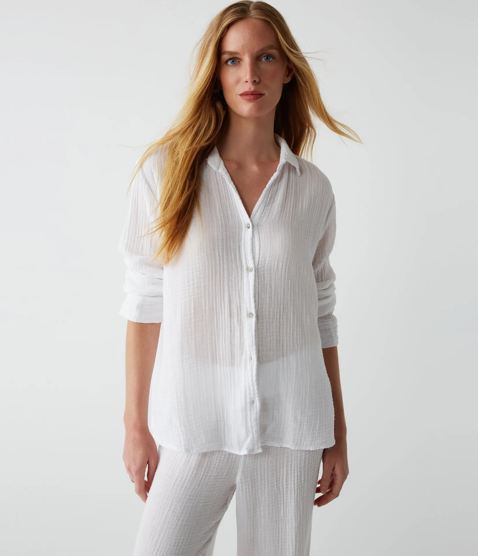 leo_gauze_button_down_shirt_12.webp Michael Stars Leo Gauze Button Down Shirt- Tops, Blouses & Shirts