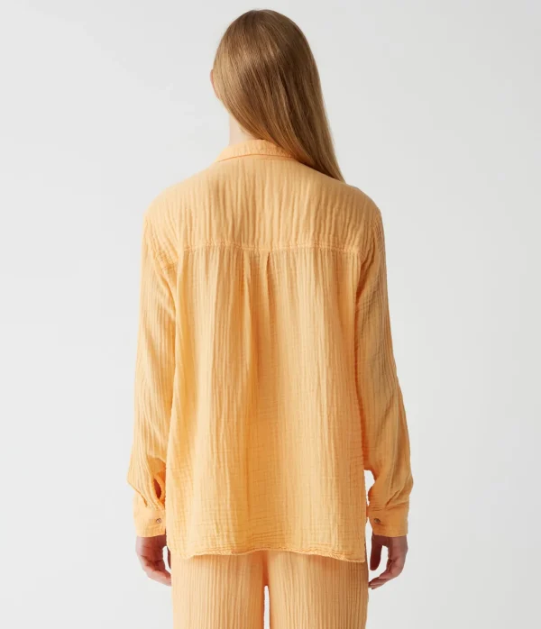 Michael Stars Leo Gauze Button Down Shirt- Tops, Blouses & Shirts