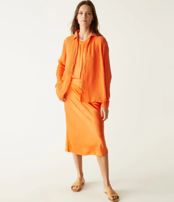 Michael Stars Leo Gauze Button Down Shirt- Tops, Blouses & Shirts