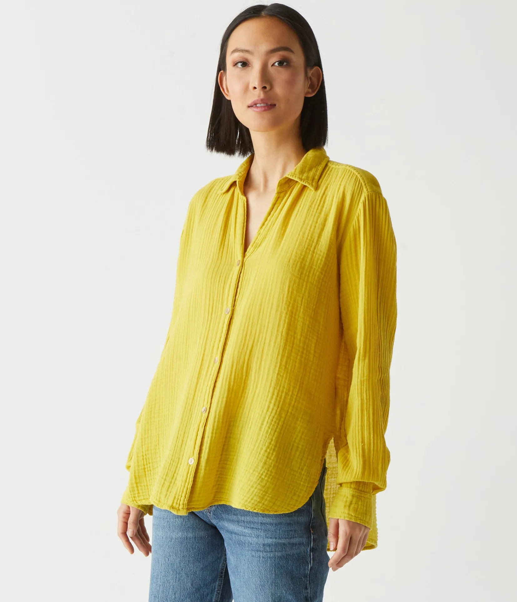 leo_gauze_button_down_shirt_34.webp Michael Stars Leo Gauze Button Down Shirt- Tops, Blouses & Shirts