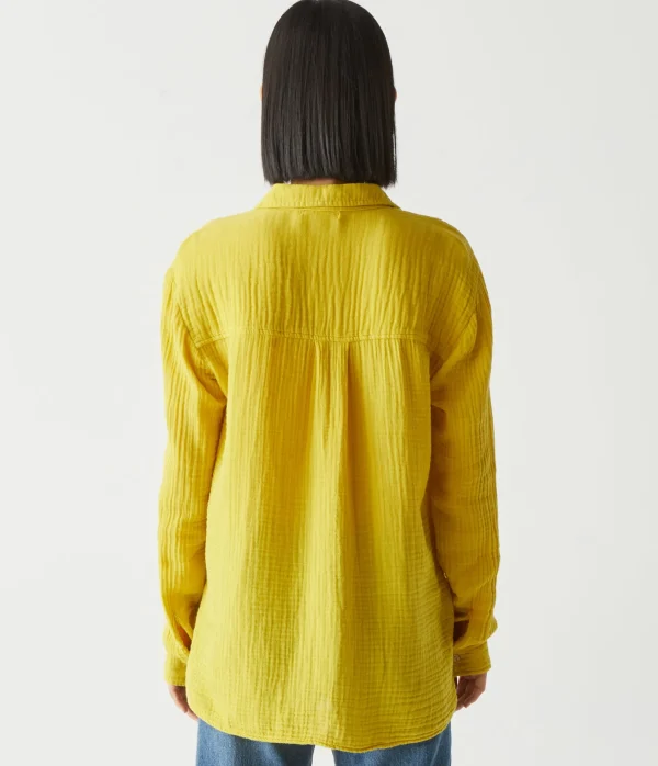 Michael Stars Leo Gauze Button Down Shirt- Tops, Blouses & Shirts