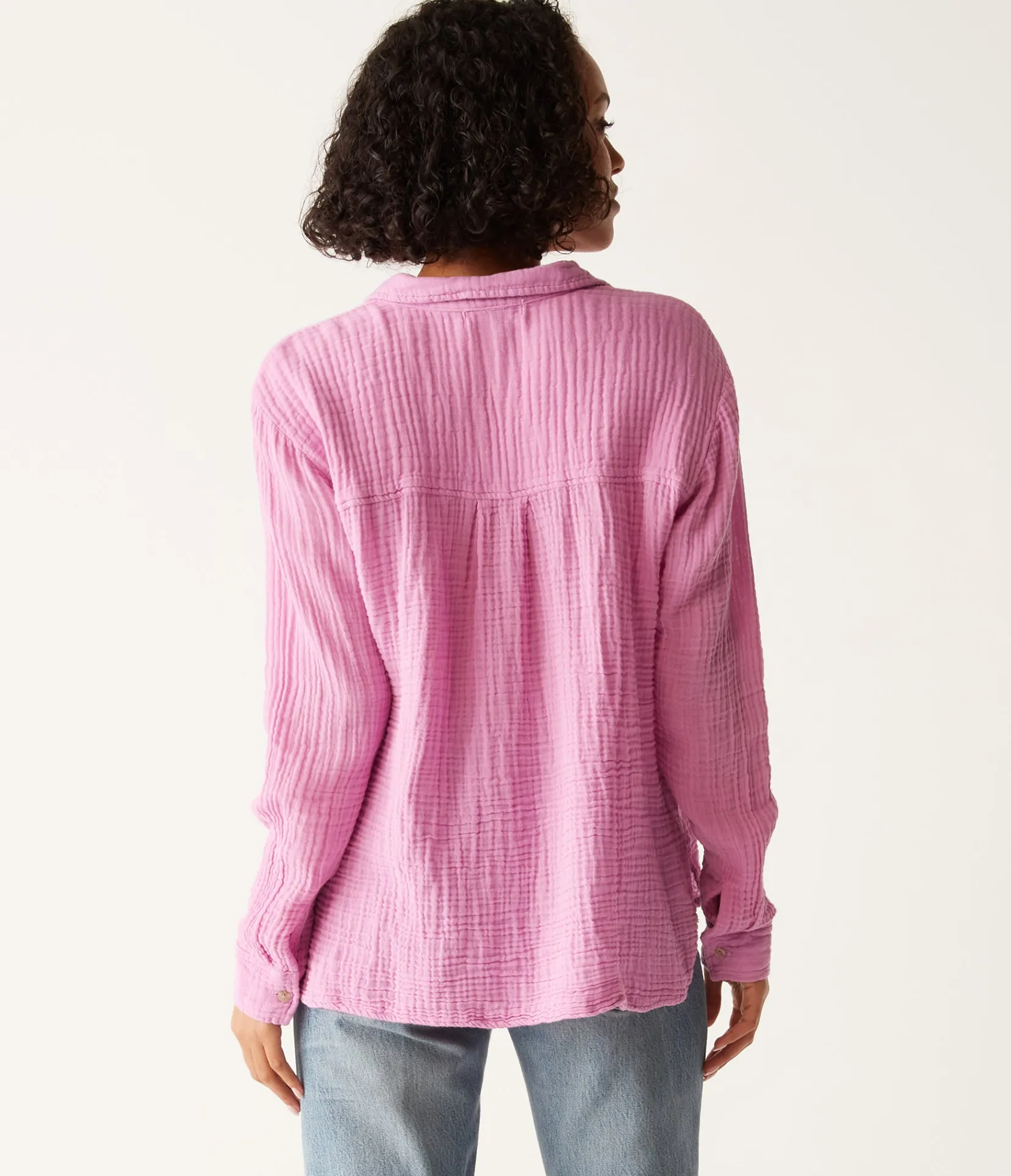 leo_gauze_button_down_shirt_41.webp Michael Stars Leo Gauze Button Down Shirt- Tops, Blouses & Shirts