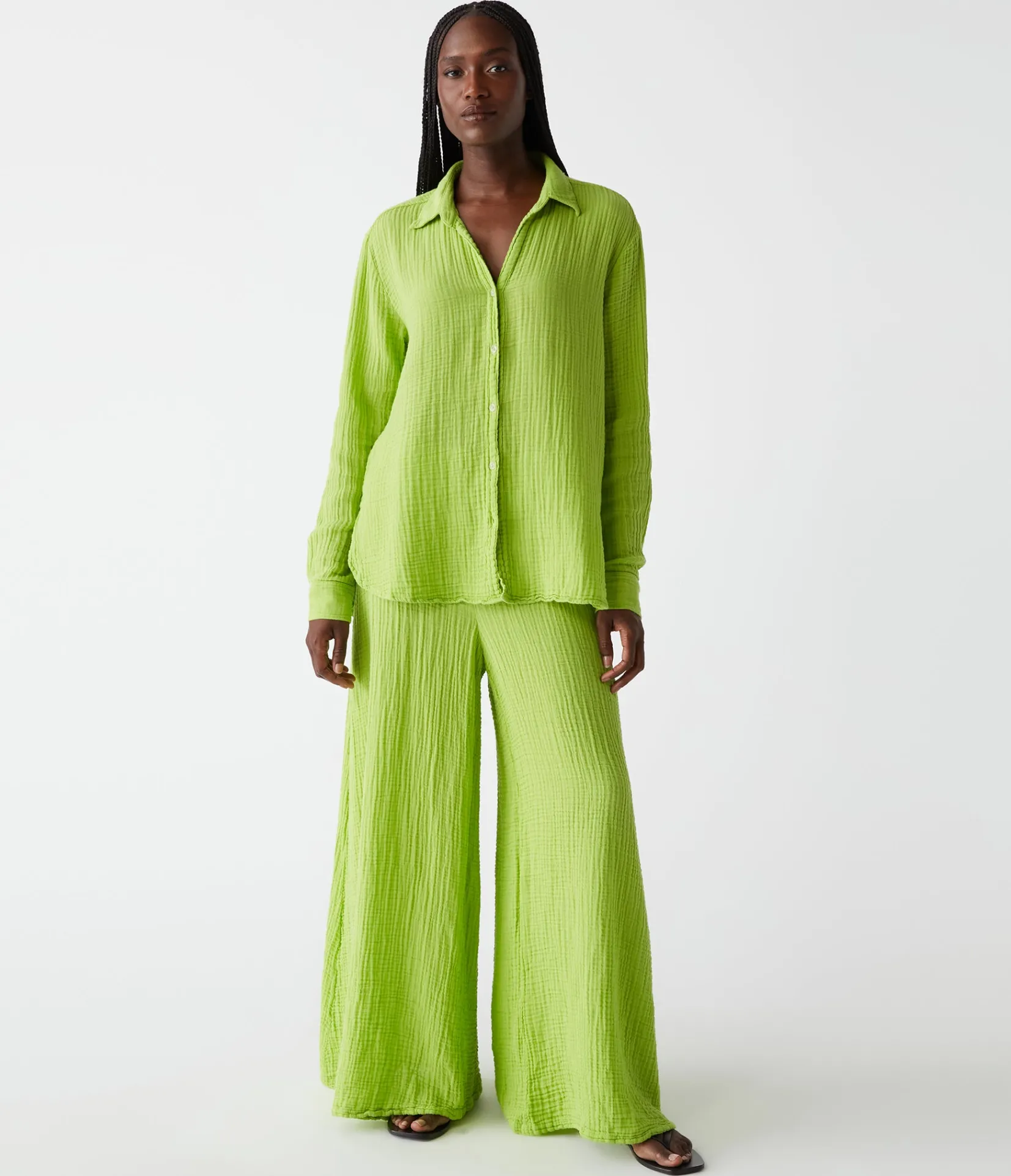 leo_gauze_button_down_shirt_45.webp Michael Stars Leo Gauze Button Down Shirt- Tops, Blouses & Shirts