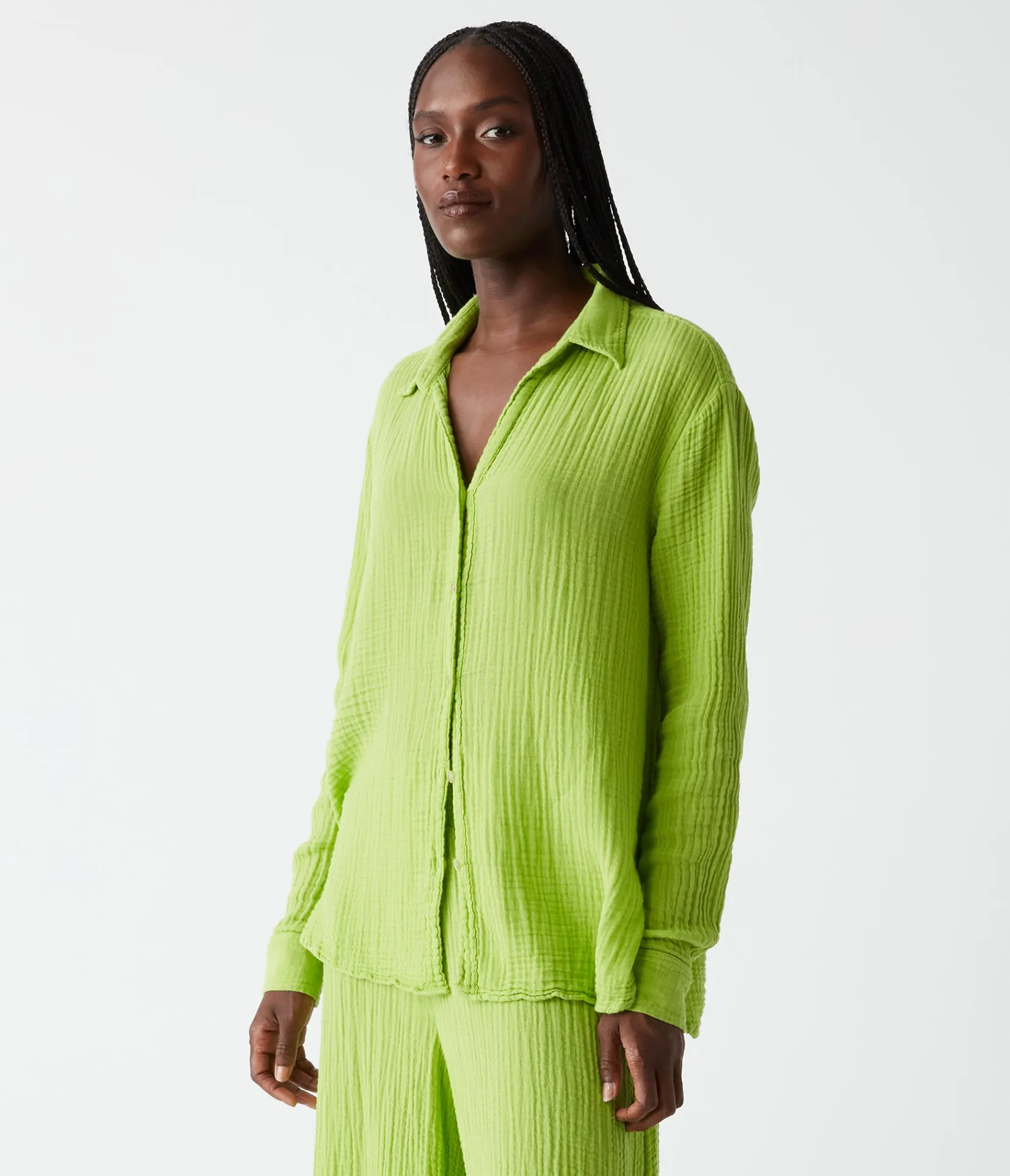 leo_gauze_button_down_shirt_46.webp Michael Stars Leo Gauze Button Down Shirt- Tops, Blouses & Shirts