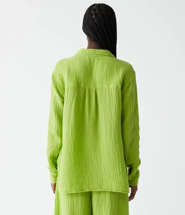 Michael Stars Leo Gauze Button Down Shirt- Tops, Blouses & Shirts
