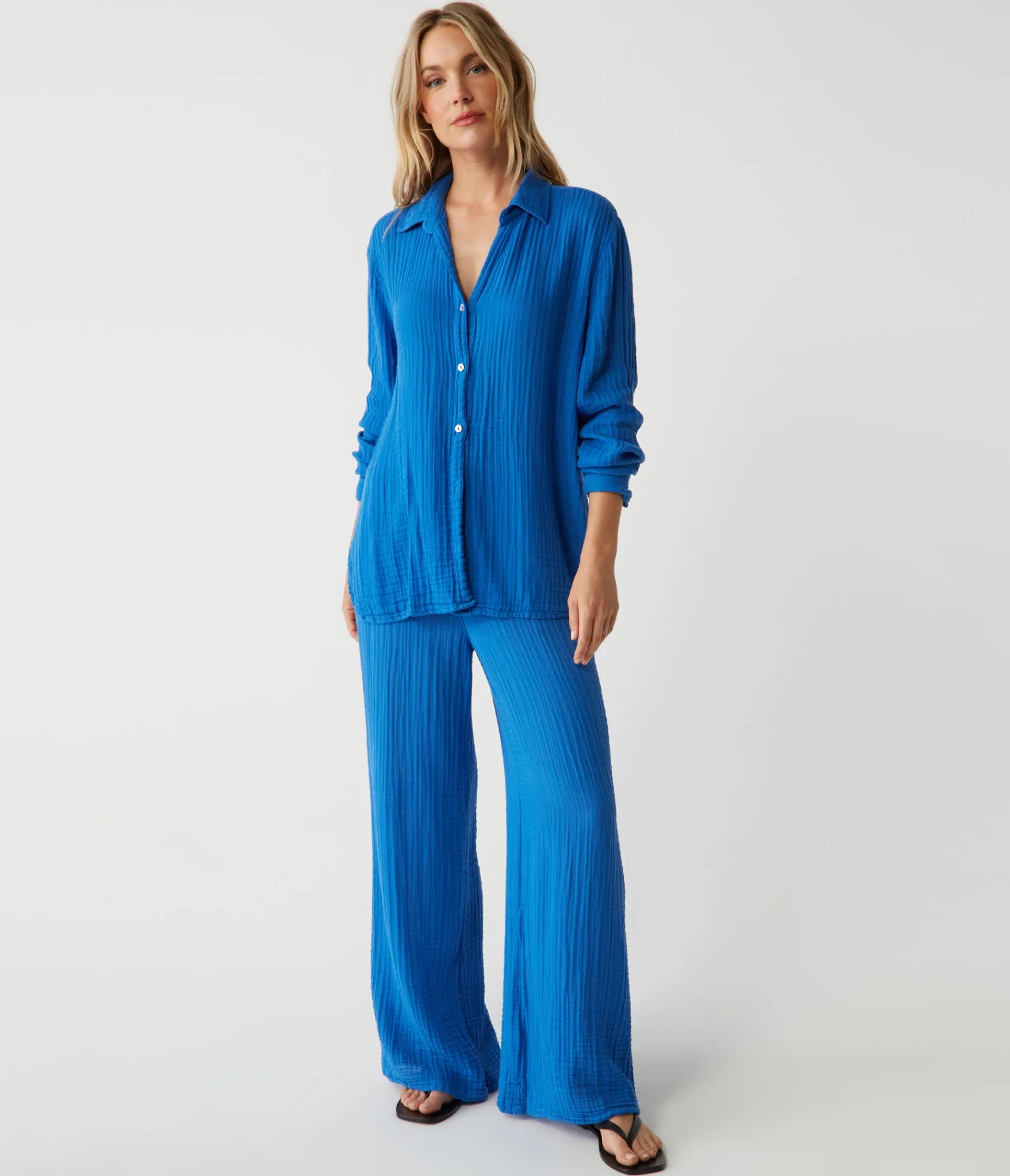 leo_gauze_button_down_shirt_61.webp Michael Stars Leo Gauze Button Down Shirt- Tops, Blouses & Shirts
