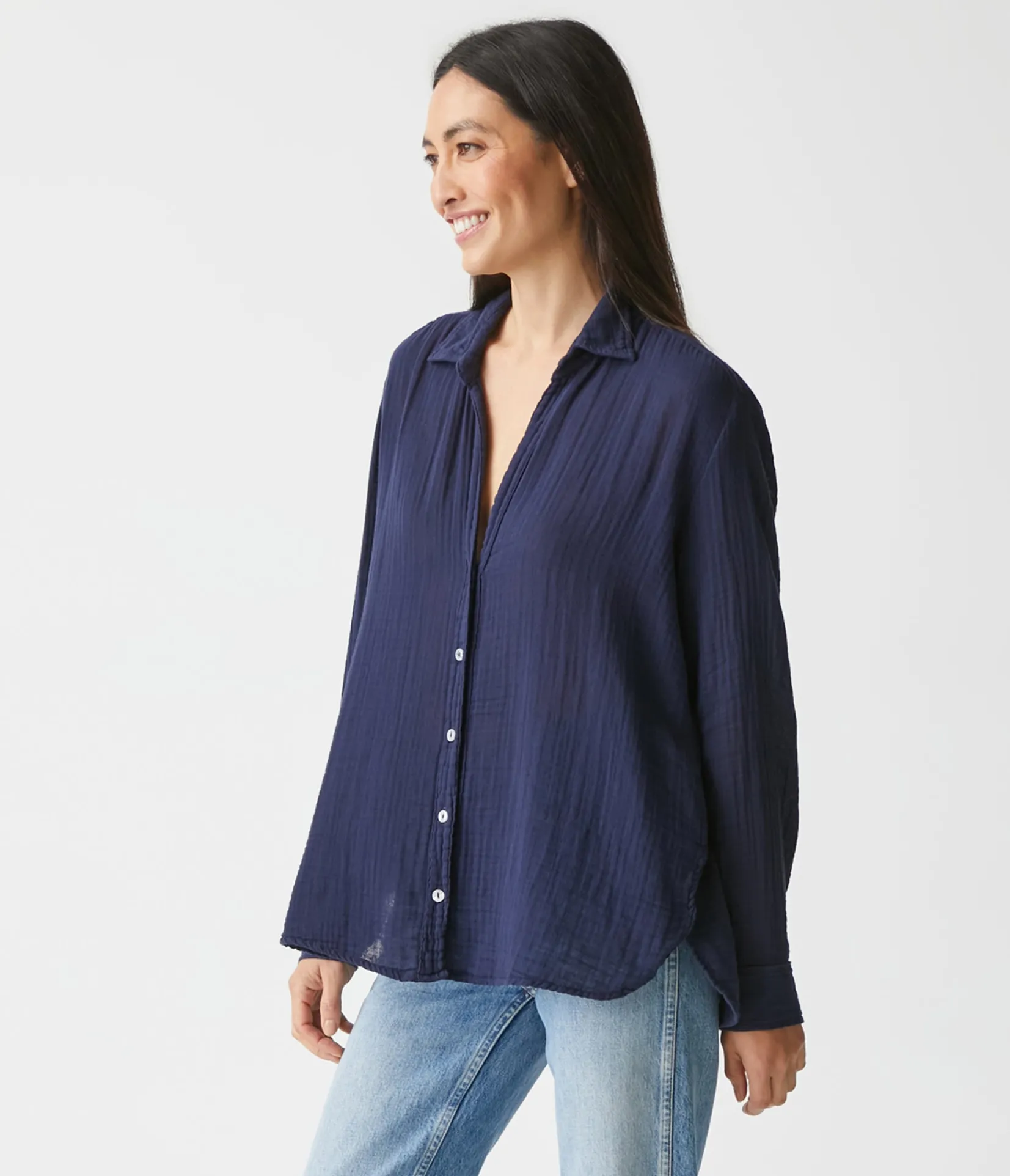 leo_gauze_button_down_shirt_66.webp Michael Stars Leo Gauze Button Down Shirt- Tops, Blouses & Shirts