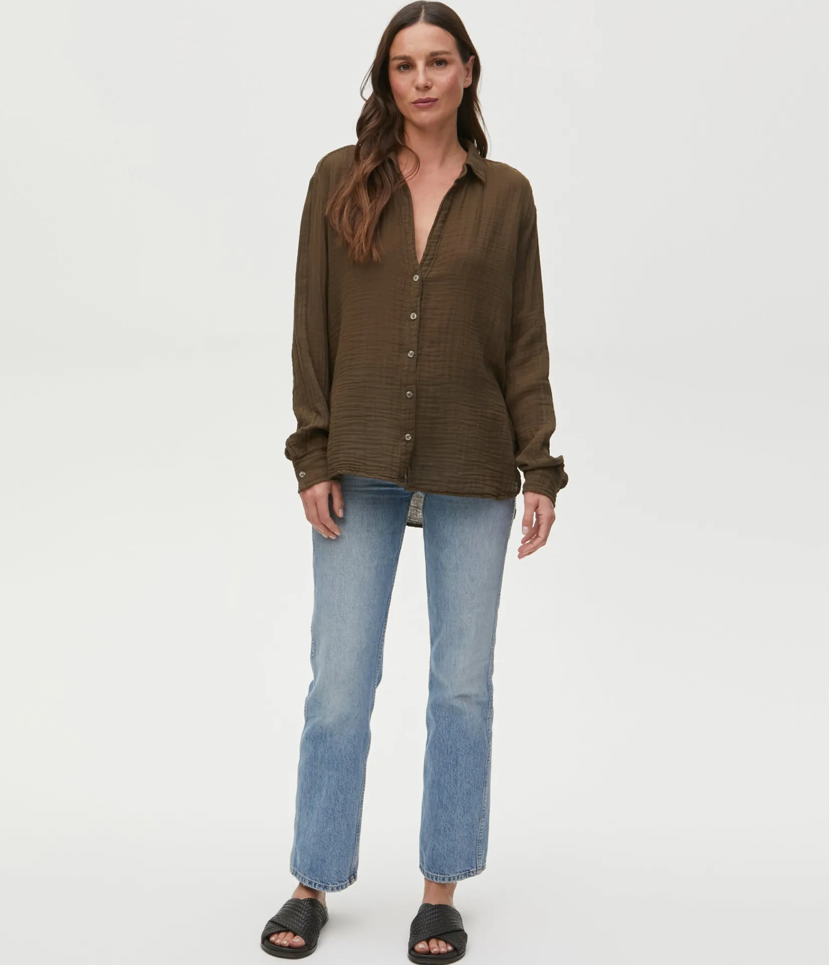 leo_gauze_button_down_shirt_81.webp Michael Stars Leo Gauze Button Down Shirt- Tops, Blouses & Shirts