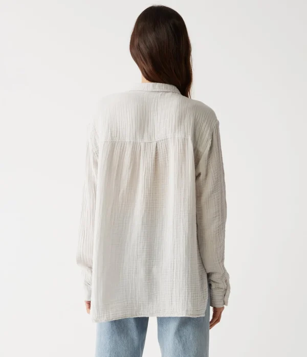 Michael Stars Leo Gauze Button Down Shirt- Tops, Blouses & Shirts