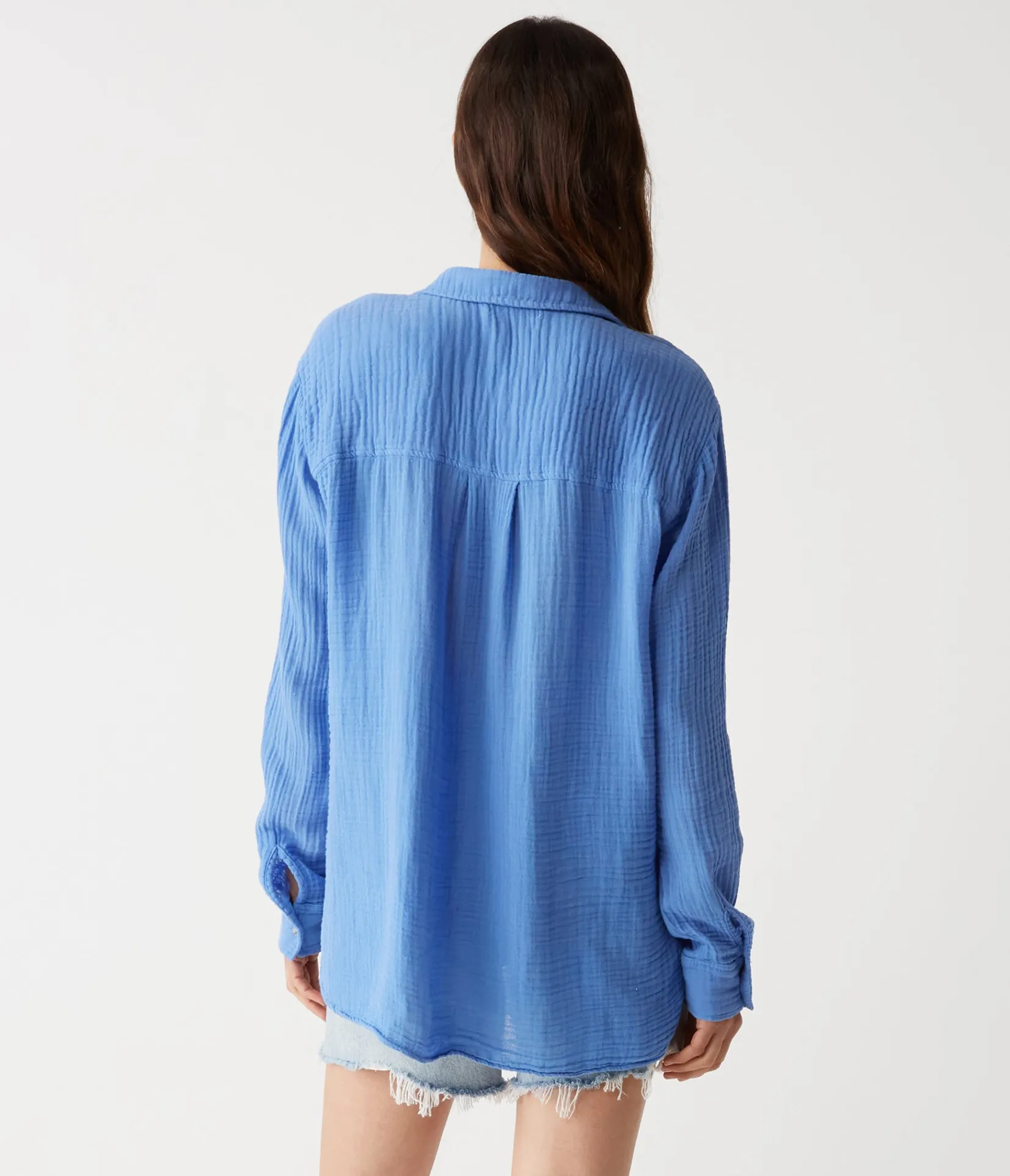 leo_gauze_button_down_shirt_95.webp Michael Stars Leo Gauze Button Down Shirt- Tops, Blouses & Shirts