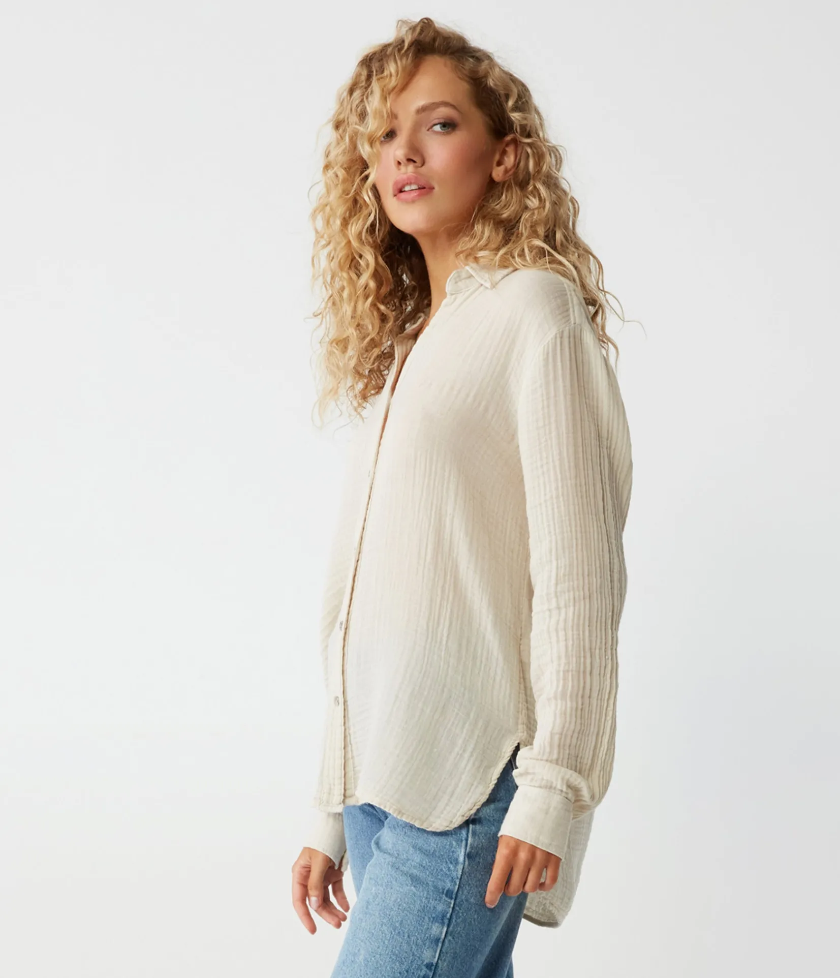 leo_gauze_button_down_shirt_98.webp Michael Stars Leo Gauze Button Down Shirt- Tops, Blouses & Shirts