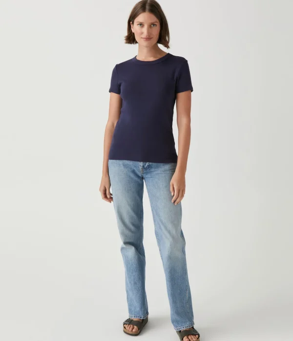 Michael Stars Lexy Tee- T-Shirts | 1x1 Cotton T-Shirts